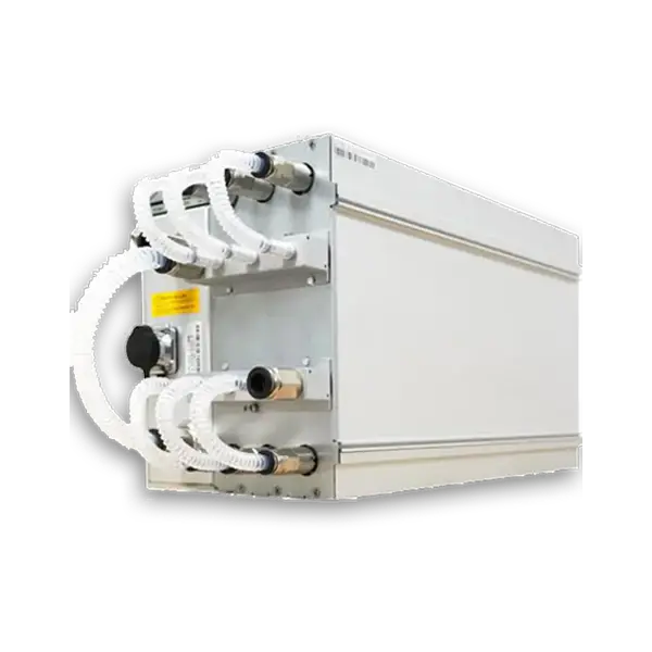 Bitmain Antminer S21+ Hydro 395Th Bitcoin Miner Long Front to Back Diagnol Miner Image